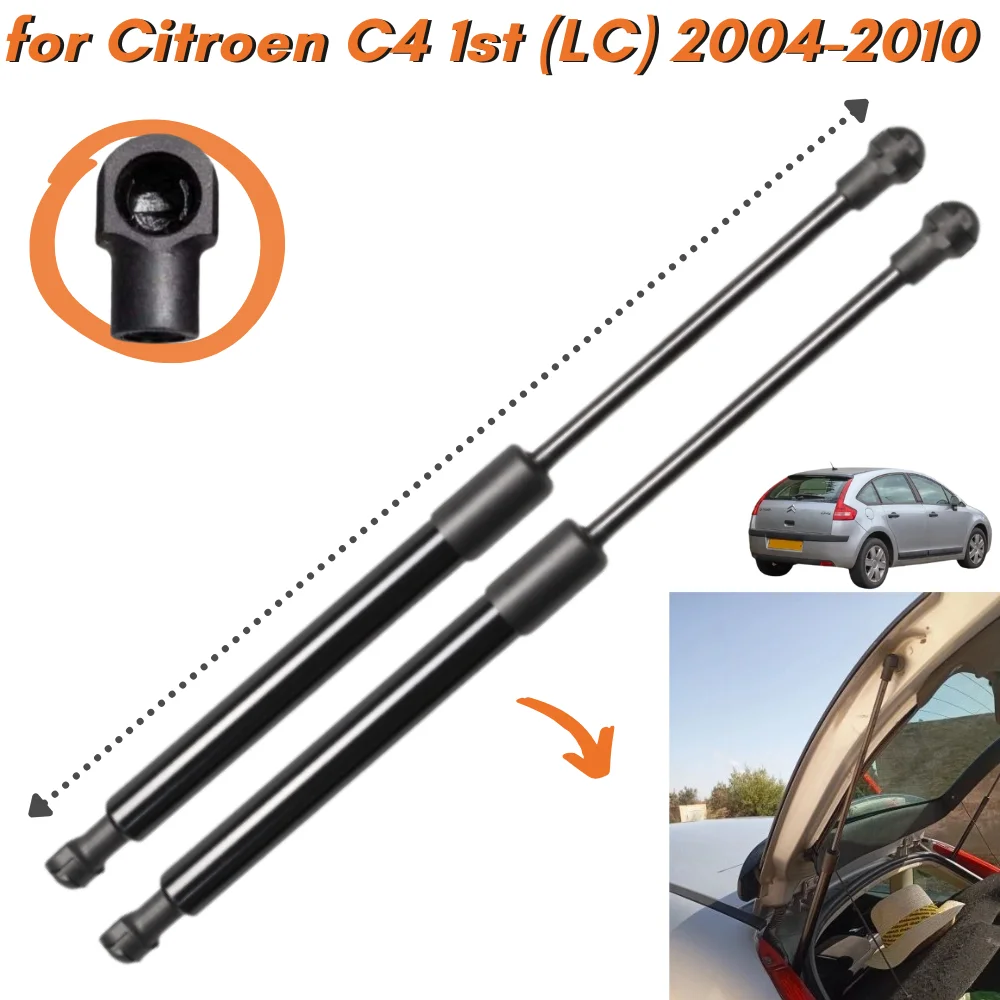 Qty(2) Wsporniki bagażnika z włókna węglowego do Citroen C4 1st (LC) Hatchback 2004-2010 8731.J8 Podnośnik tylnej klapy bagażnika Wsporniki amortyzatorów