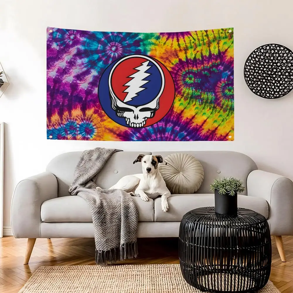 Band G-Grateful D-Dead Flags Home Bedroom Wall Flag, Outdoor Concert Background Art Banner
