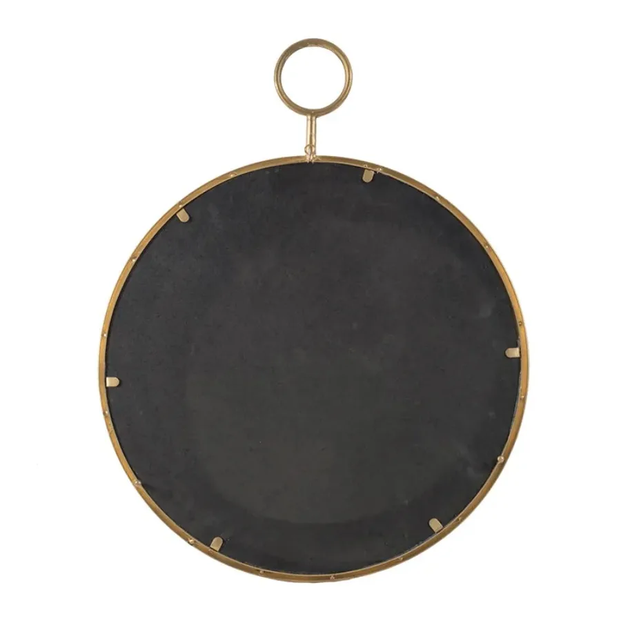 22" x 28" Round Gold Iron Frame Wall Mirror Decorative Accent Mirror for Living Room Entryway Office