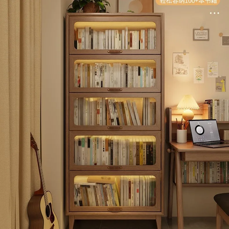 

Китайская книжная полка из цельного дерева, офисный шкафчик, напольная полка для хранения, домашняя настенная библиотека, комбинированный книжный шкаф