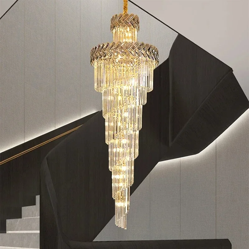 Imagem -03 - Crystal Hollow Chandelier For Living Room Luxury Lighting Lamps Staircase Light Staircase Villa Duplex Hall Hotel Lobby Pós-moderno