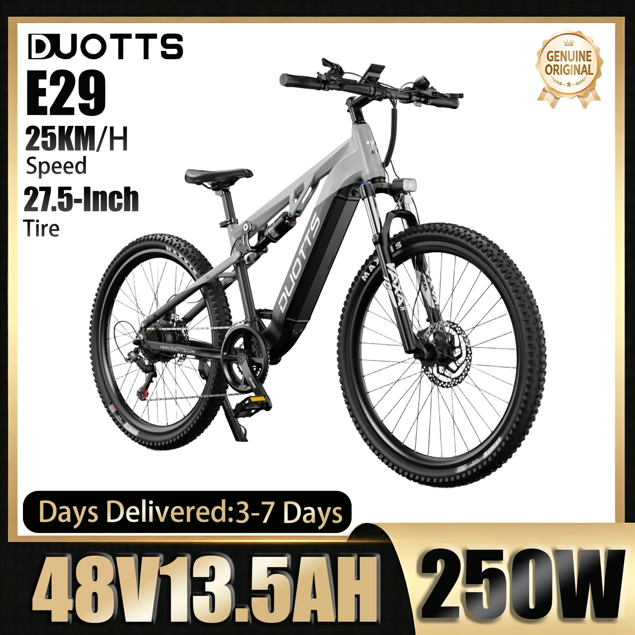 DUOTTS E29 E-Bike 250W Bafang Motor 48V13.5AH Herausnehmbarer Akku Hydraulische Bremse Elektrofahrrad 27,5-Zoll-Reifen Mountainbike【Elektrofahrrad】