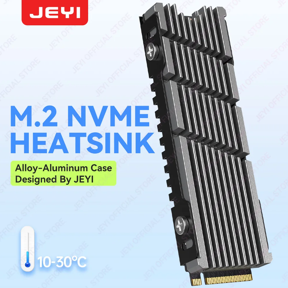 JEYI Cooler II 2280 SSD Radiator M.2 NVME Radiator ze stopu magnezu i aluminium PC Wydajny radiator z termiczną podkładką silikonową