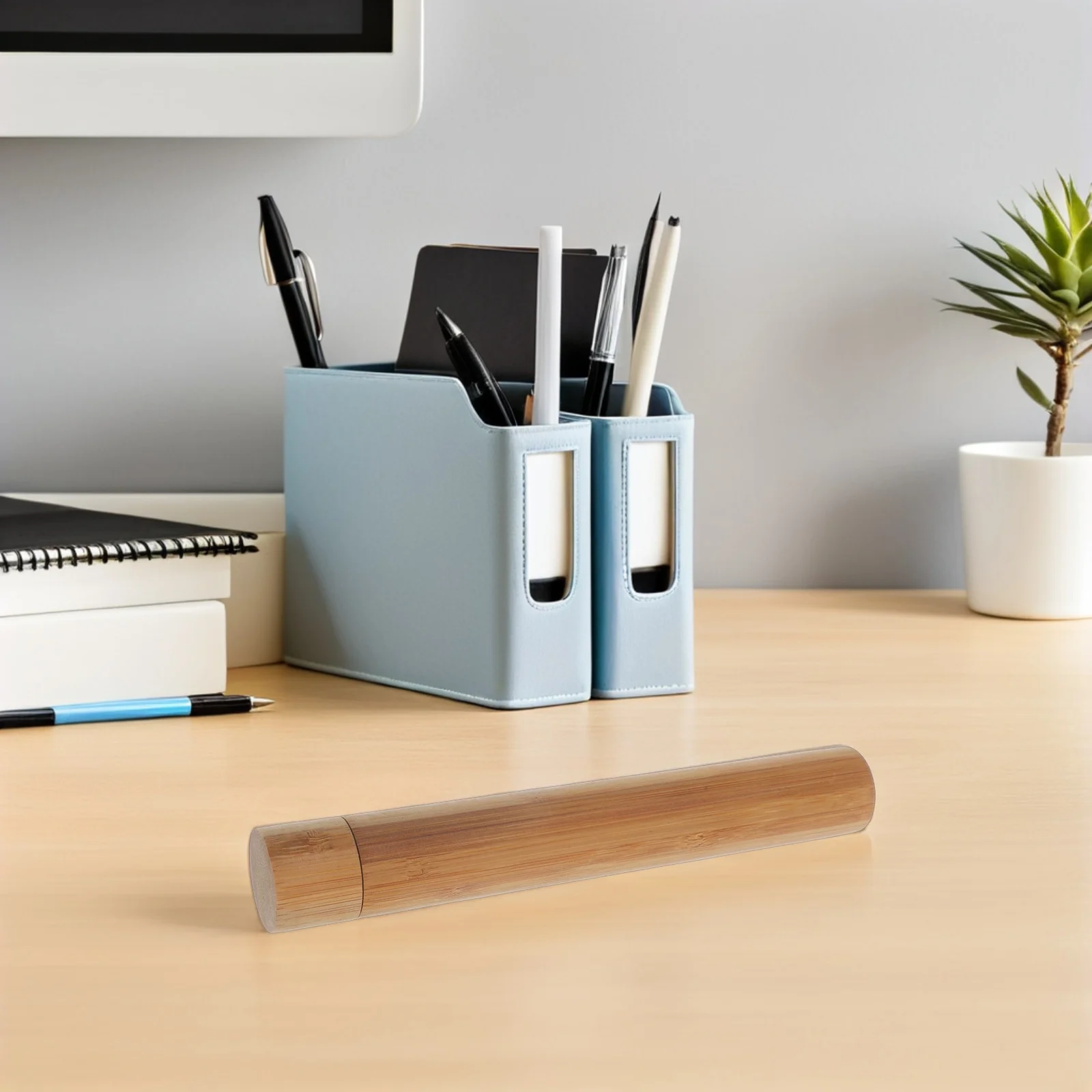 

2pcs Bamboo Poster 12-Inch Document Storage Tube For Artwork Certificate Carrier Mailing Cylinder Organizer Painting