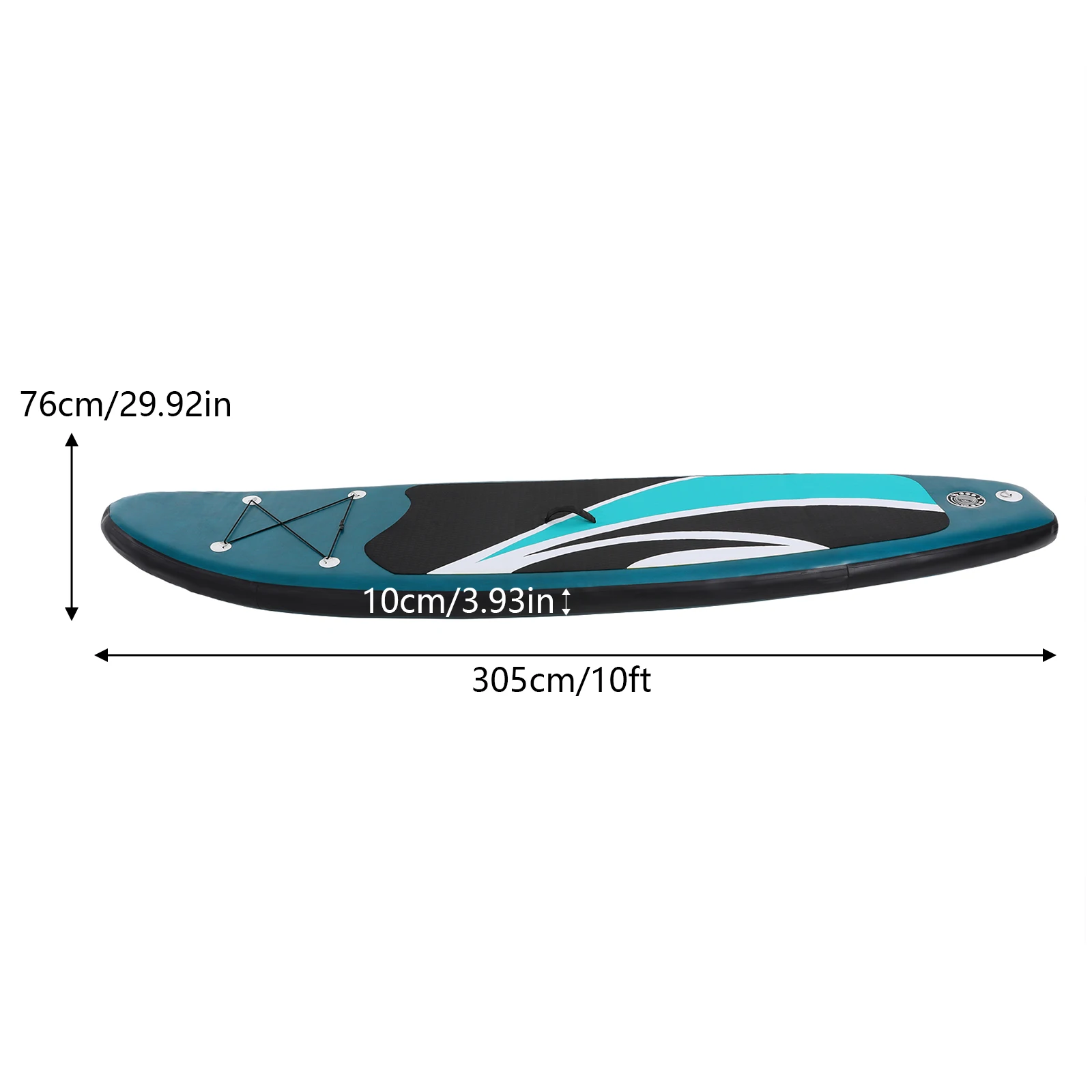 10FT aufblasbares Stand-Up-Paddleboard 305x76x10cm SUP Surfbrett Stabiles Anti-Rutsch-Deck 150kg Tragkraft Schnelles Aufblasen Tragbar mit Paddel, Pumpe, Tragetasche, Finne, Reparaturset,