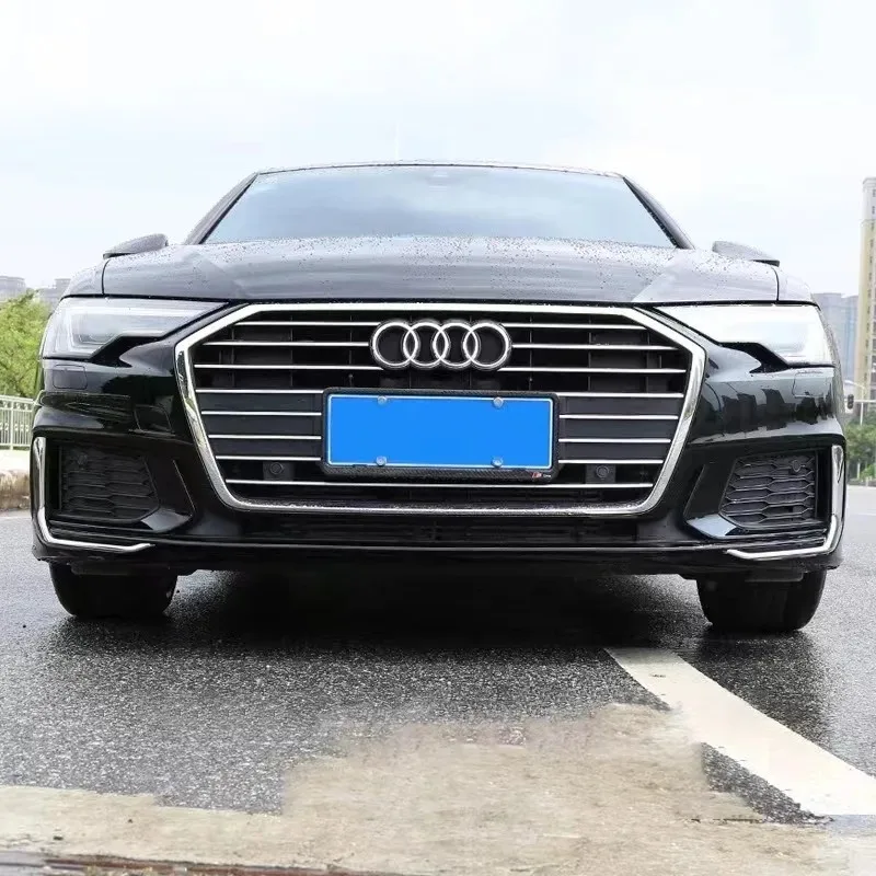 ل ABS المصد الأمامي الضباب ضوء الكسوة مصباح الجفن الحاجب قطاع غطاء A6 C8 S-خط 2019 2020 2021 2022 اكسسوارات السيارات #5