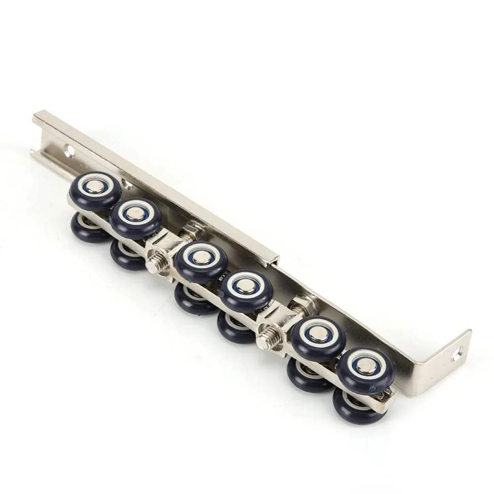 2pcs Sturdy Zinc Alloy Sliding Door Roller Silent Space Saving Door Gate Pulley Closet Hardware Kit Cabinet