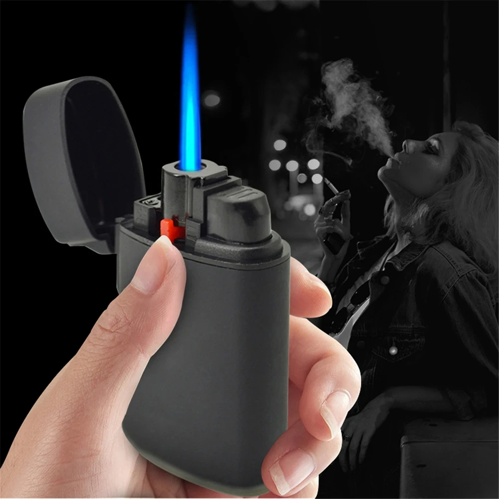 Jet Torch Lighter Blue Flame Butane Gas Windproof Lighter Refillable Cigar Cigarette Lighters Adjustable Flame Spray Gun Lighter