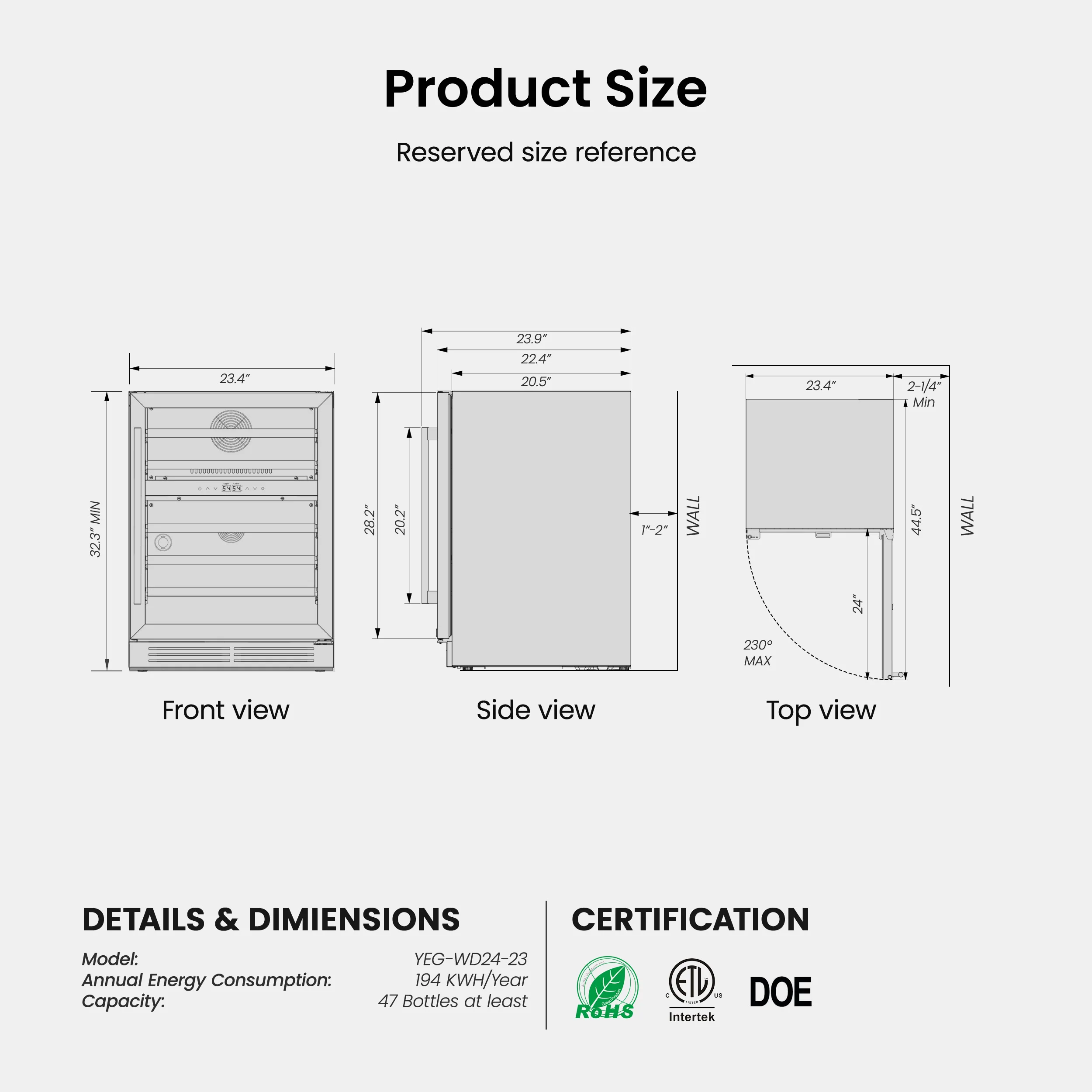 17/28/33/47 زجاجات مبرد ثلاجة النبيذ - ثلاجة النبيذ مع التحكم الرقمي في درجة الحرارة، 40-65 ° F خزائن النبيذ لشريط المنزل