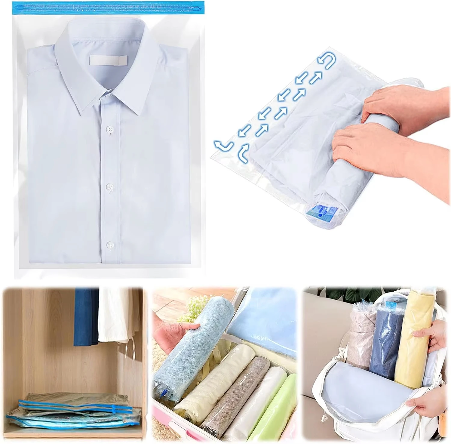 Vacuum Storage Bags Vacuum Seal Bag Space Saving Bags for Comforters Clothes Pillow Bedding Blanket Storage