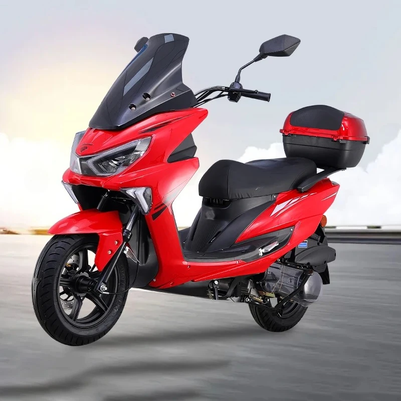 150cc Air-Cooled Racing Scooter, STORM Pro Street Bike, Custom Gas Motorcycle, 4-Stroke Engine
