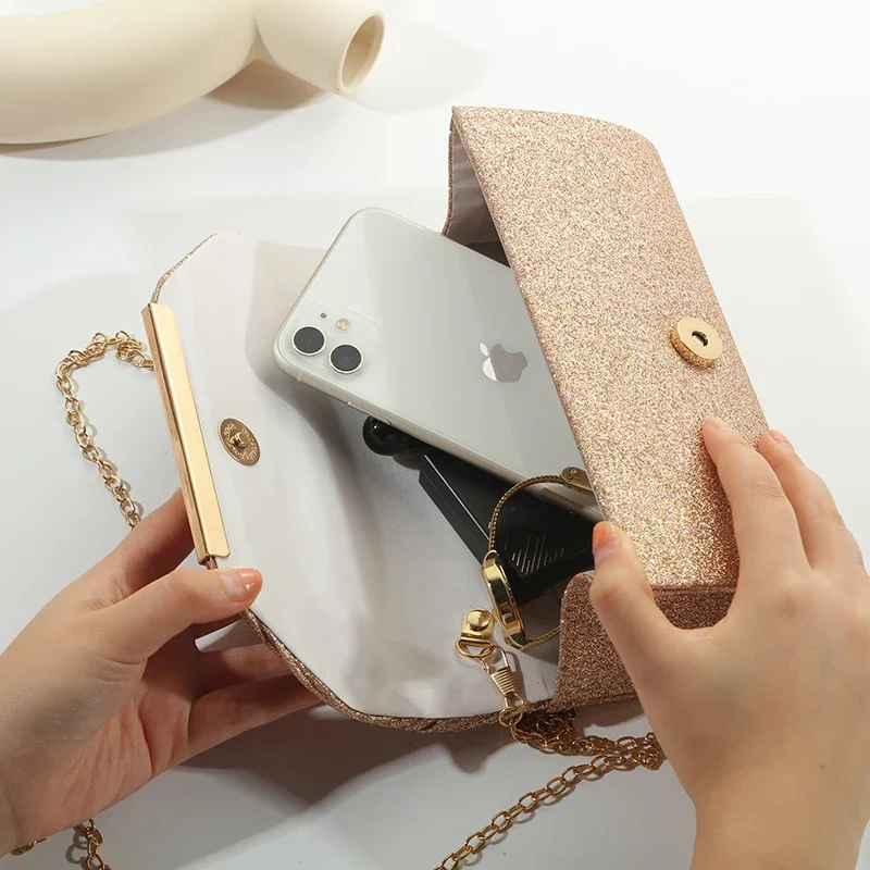 Fashion Elegant Clutch Bag New 2023 Hot Selling Chain Dinner Bag Bride Bridesmaid Lady Handbag Factory Outlet image 6