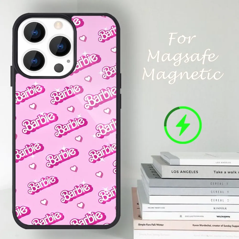 K-Kawaii B-Barbie Phone Case For iPhone 14 13 12 11 15 Pro Max Magsafe Magnetic