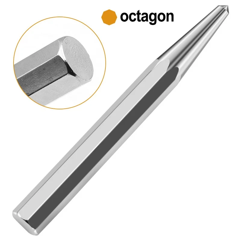 Octagonal Center Punch Locator Fitter Chisel Metal Drilling Mark Cone Punch High Hardness
