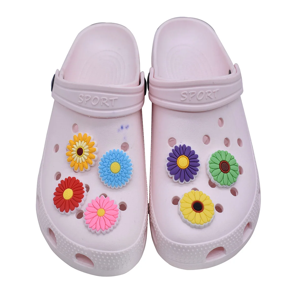 

1pcs New Colorful flowers Shoe Charms Shoe Accessories Decorations Fit Wristband Croc Jibz Charm Party Present