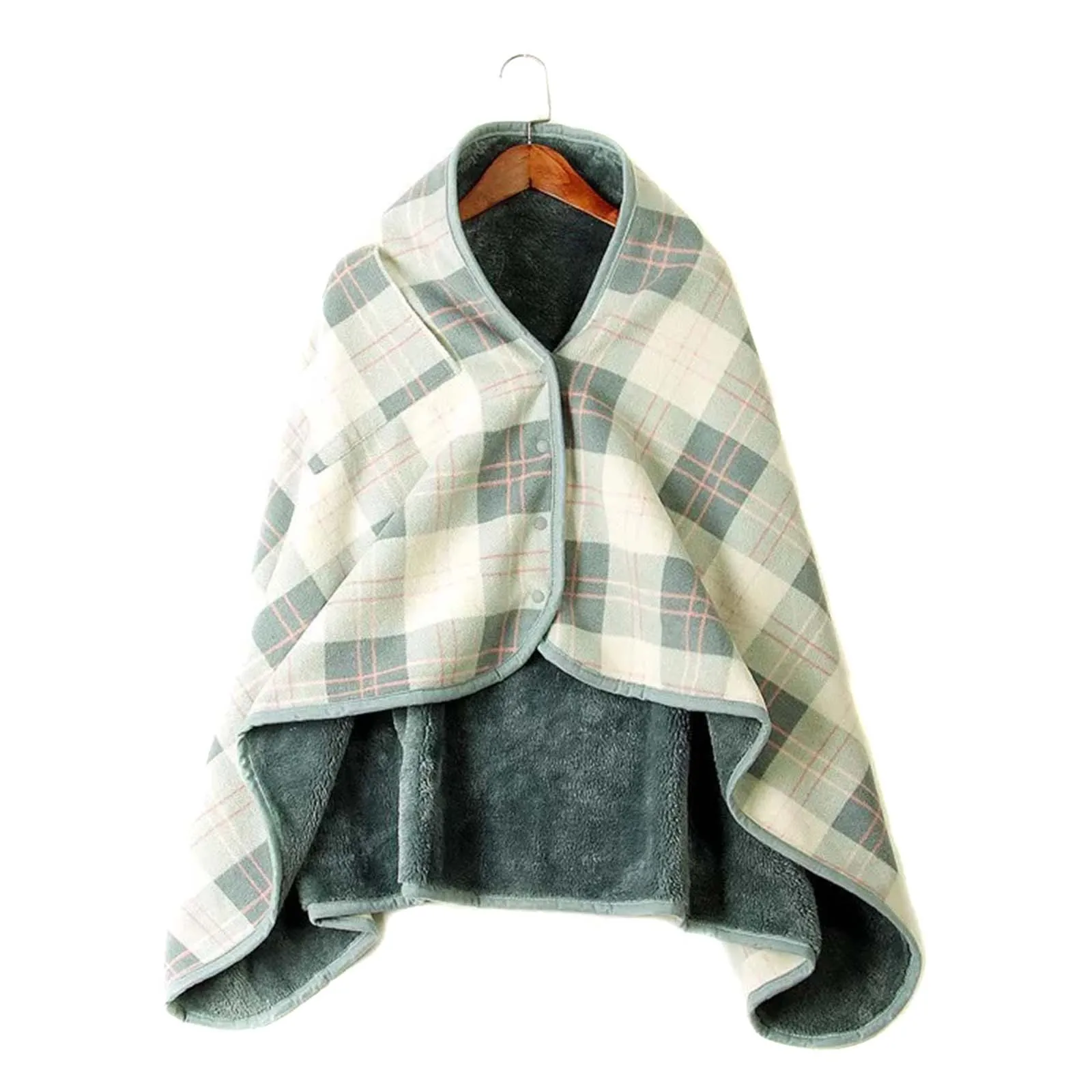 Versatile Leisure Blanket Coat With Buttons Soft Throw Flannel Warm Cape Both Men And Women Can Use