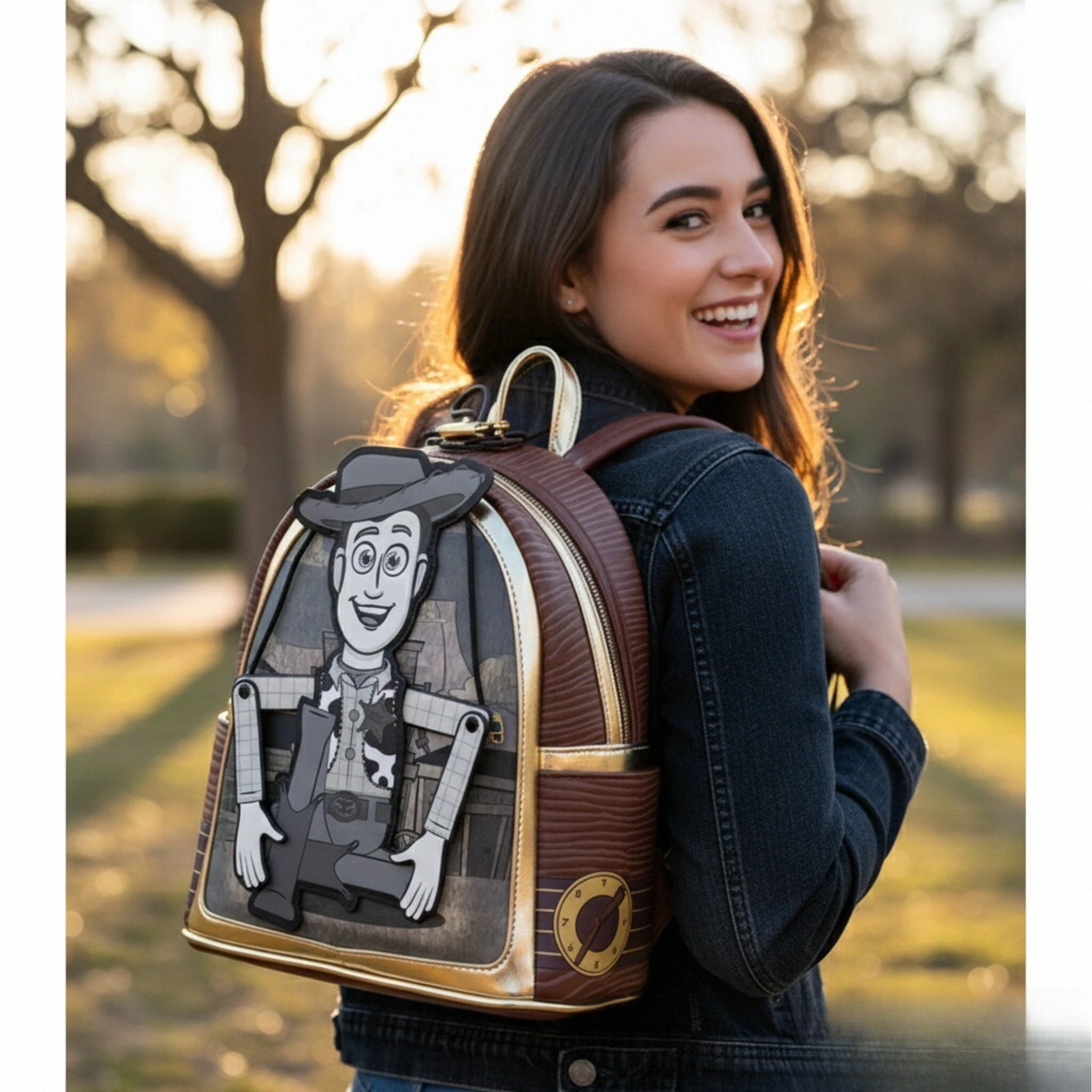 

Toy Story Woody Косплей Женская сумка через плечо с двойным ремнем Косплей Мини-рюкзак X