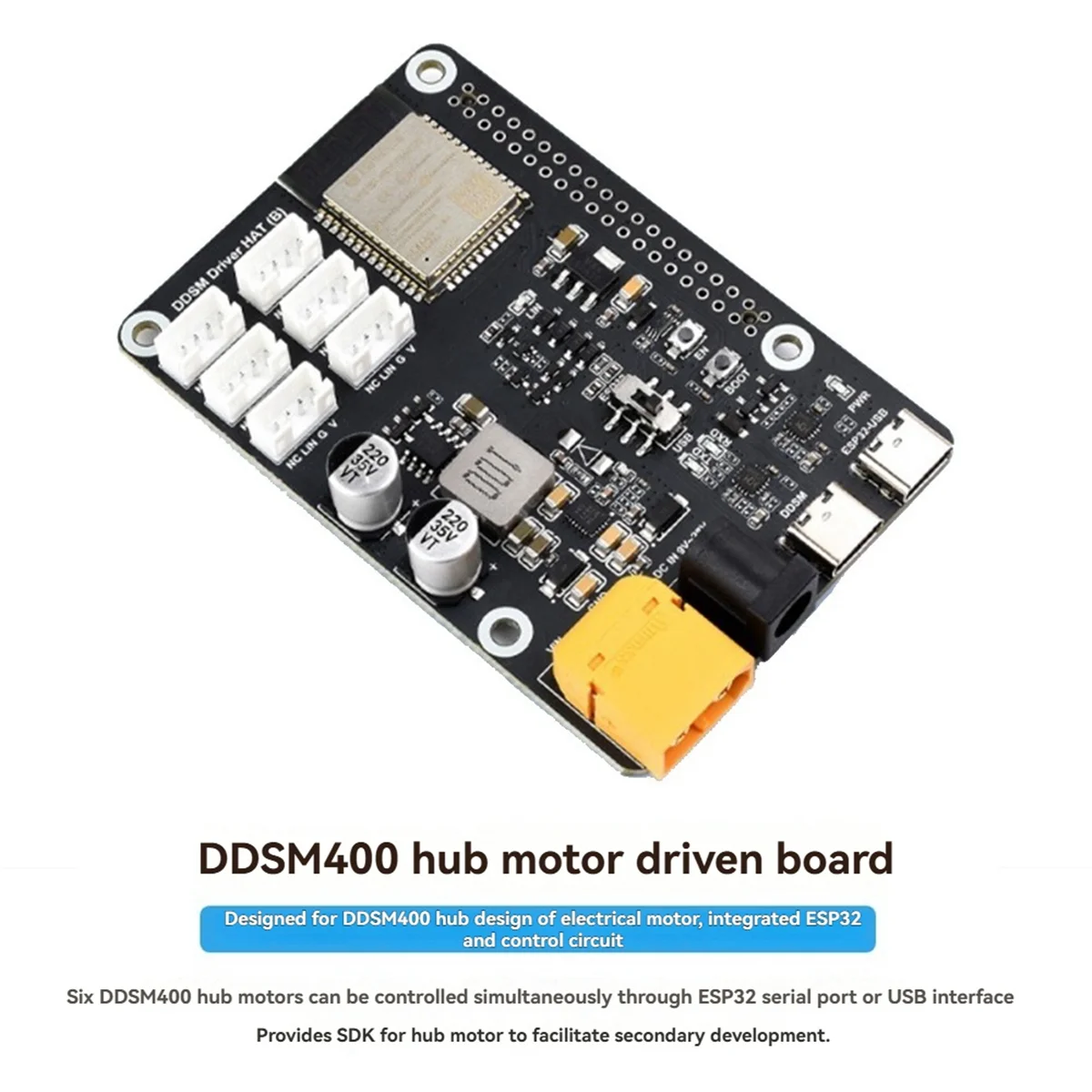 Плата привода двигателя N18R DDSM400 Драйвер двигателя HAT WiFi Wireless на базе ESP32-WROOM-32 для
