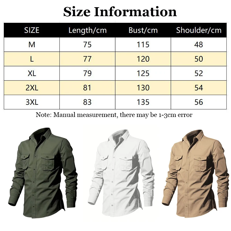 New Men Shirts Long Sleeve Casual Spring Summer Retro Work Multi-pocket Slim Social Business Casual Blouse Solid Color Shirt