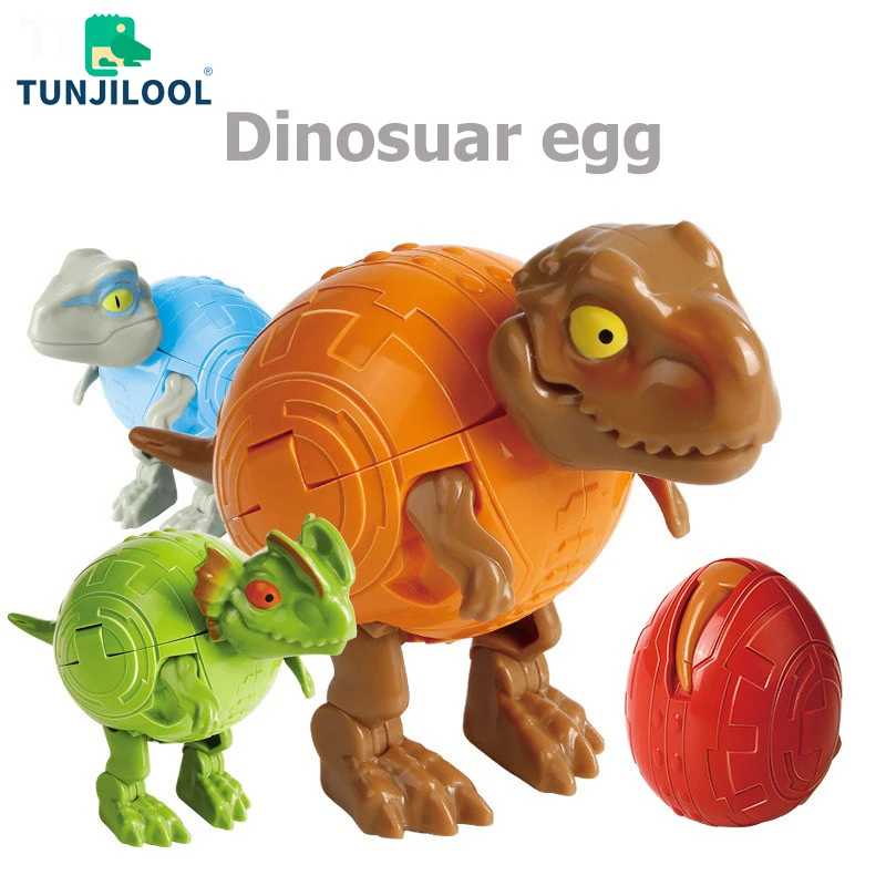 

TUNJILOOL Dinosaur Eggs Transformation Robots Toys Set Cute Dinosaur Egg Simulated Tyrannosaurus Model Toys Gift For Kids