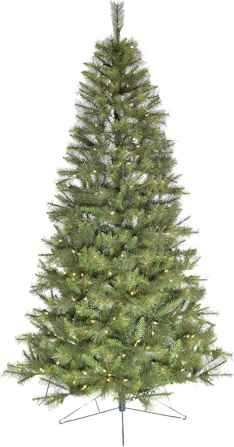 Fraser Hill Farm 7.5-Ft. Artificial Half Christmas Tree With Warm White Led Lights And Stand, Prelit Foldable Fake Christmas