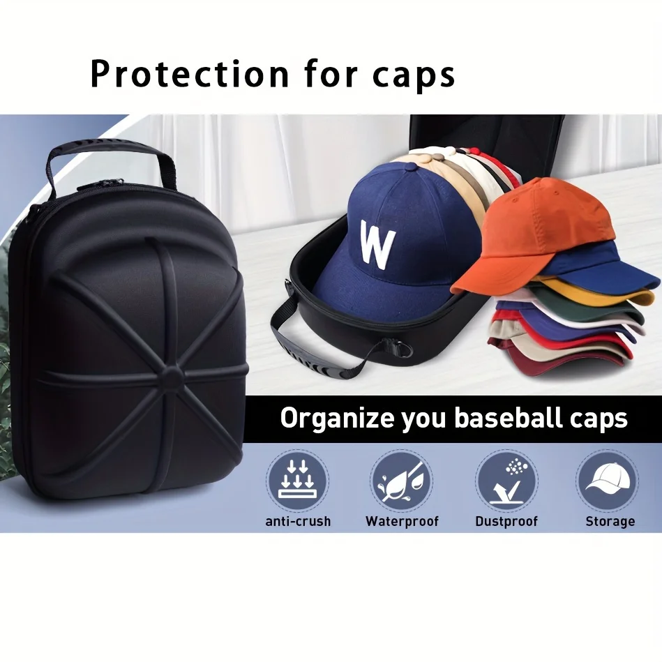 Portable Outdoor Travel Hat Carrier Case Caps Storage Hard Shell Hat Protective Box Hat Travel Case Baseball Cap Carrying Bag