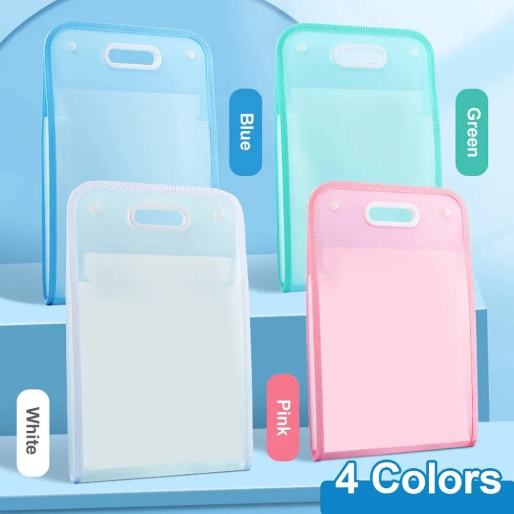 A4 File Folder Large Capacity Portable Organ Bag Folder Document Storage Student Exam Paper Bill File Sorting Organizer Case