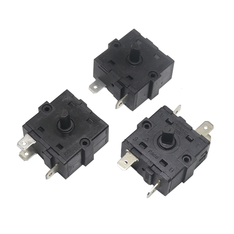 

【3-1 шт.】2-контактный, 3-контактный, 5-контактный поворотный переключатель-селектор переменного тока 250В 16А для радиатора, электрического обогревателя, выбор положения