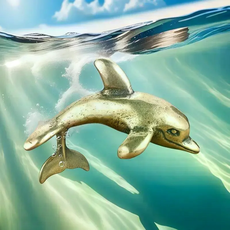 Aquarium Fish Dolphin - Pirinç Yunus Figürü Vintage El Yapımı