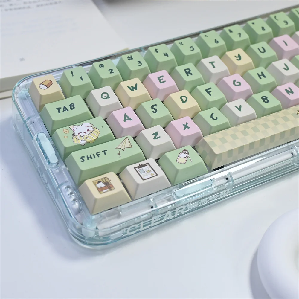 PBT Spring Outing Keycap Mechanical Keyboard 140 Keys Cherry Profile DYE Sublimation For ANNE Pro RK68 RK84 Mechanical Keyboard