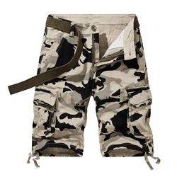 Summer men's loose straight leg work shorts, multi pocket camouflage shorts, outdoor capris casual oversized shorts