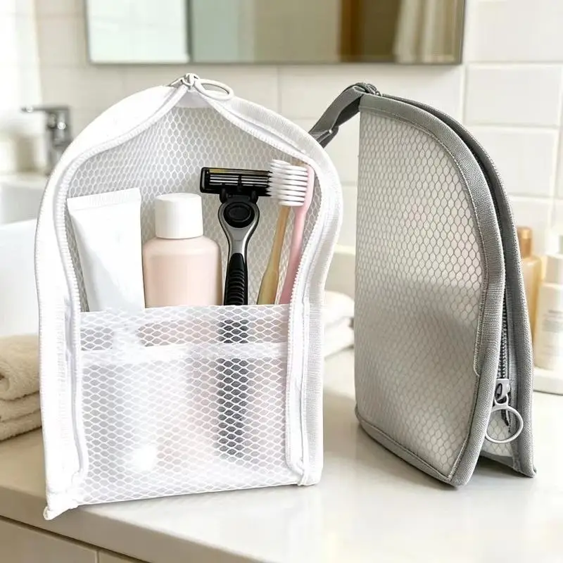 Standing Mesh Toiletry Bag Portable EVA Foldable Cosmetic Organizer 1/2/4Pcs Ideal Gift for Friends Family Travelers