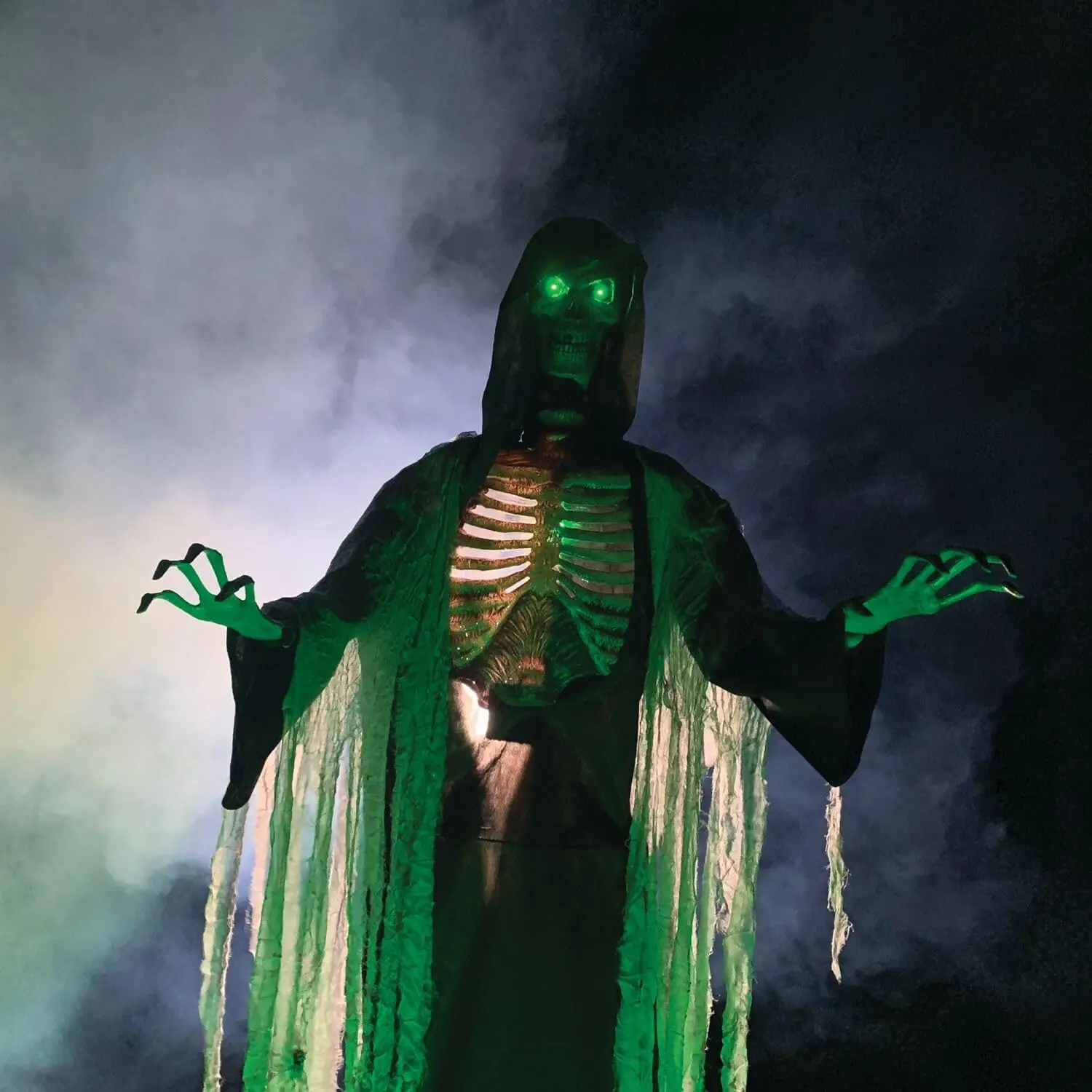 7-Ft. Tall Graveyard Ghoul, Motion Activated Scary Halloween Prop, Battery Operated with On-Off Switch, Light-Up Eyes