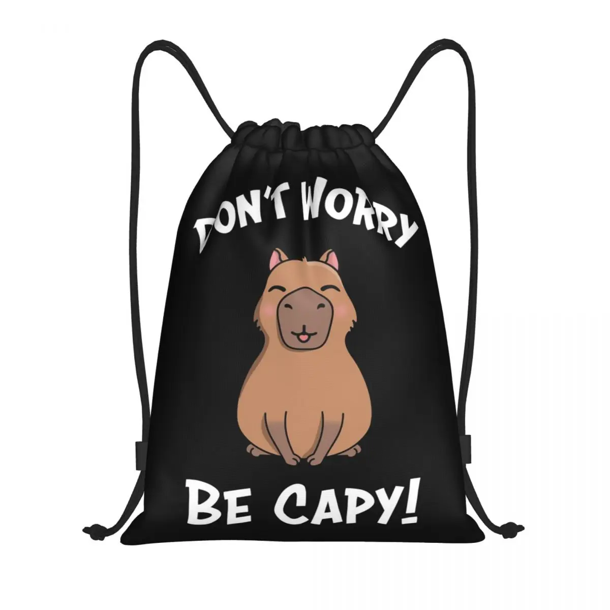 

Custom Capy Capybara Drawstring Bags for Shopping Yoga Backpacks Men Women Cute Sports Gym Sackpack