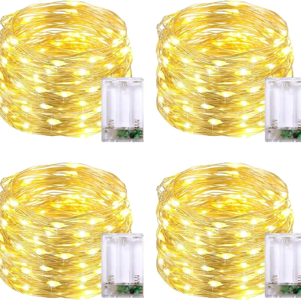 

Garden Party Wedding Christmas Silver Wire String Lights LED Fairy Light 1/2/5/10M for Bedroom Home Decoration Battery Powered