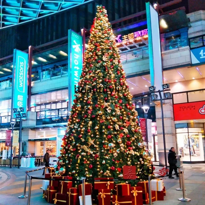 Large Christmas tree 6 meters shopping mall hotel reputation 4-8 meters, outdoor windproof steel frame Christmas tree decoration