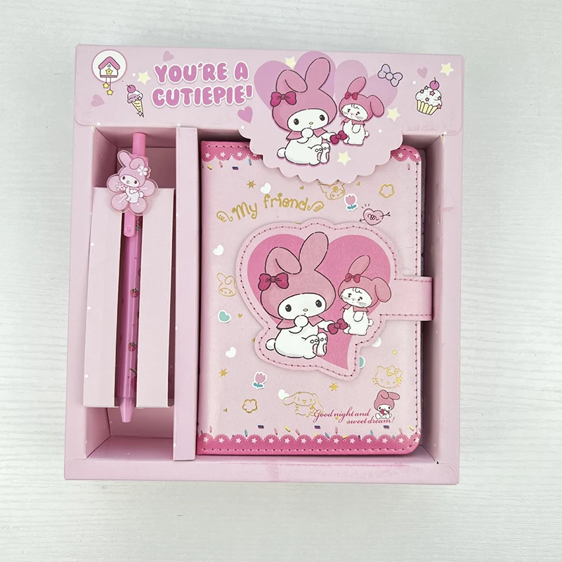 

Sanrio Hello Kitty Notebook Gel Pens Kuromi Cinnamoroll Notepad Daily Weekly Agenda Planner Stationery Set Office School Supplie