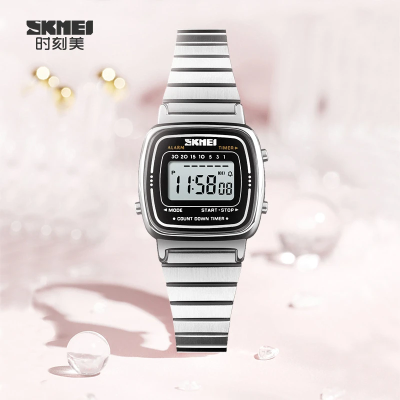 Skmei Golden Digital Watch Men Women Watches Luxury Gold Wrist Watches Stainless Steel Female Male Clock Relogio Masculino 1901