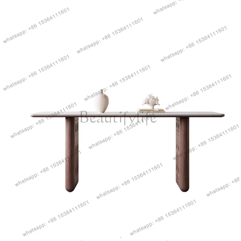 Modern simple walnut rectangular wood grain slate for a medieval solid wood dining table