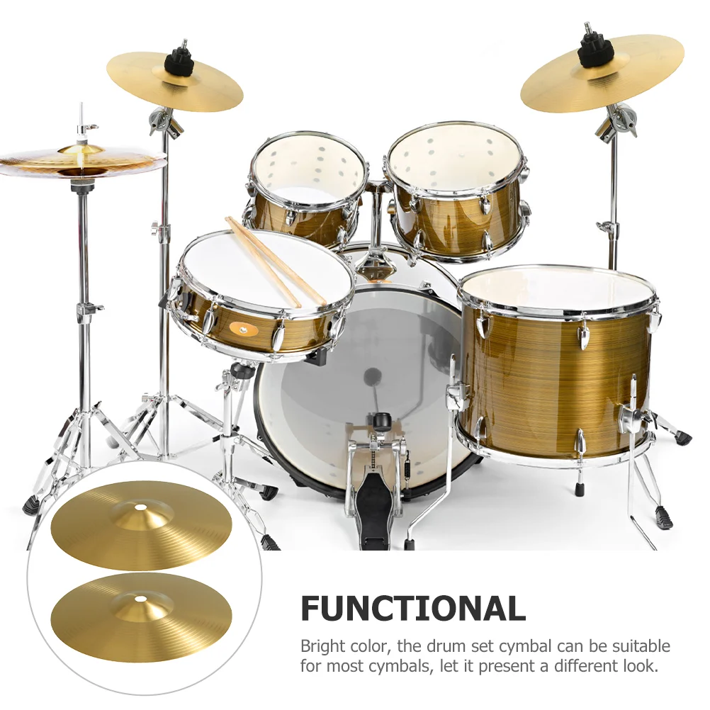 2 Pcs Cymbals Percussion Musical Instrument Drum Supplies Practice Jazz Crash Electronic