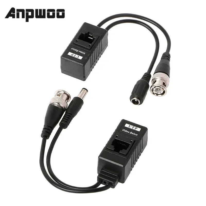 طاقة الفيديو السلبية + جهاز إرسال واستقبال Balun الصوتي لكاميرا CCTV BNC إلى RJ45
