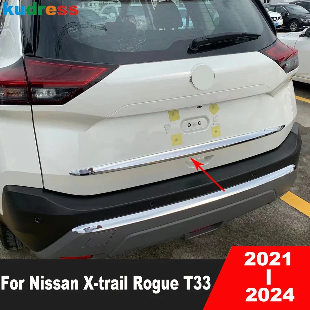 

Rear Trunk Lid Cover Trim For Nissan X-trail Rogue T33 2021 2022 2023 2024 Chrome Car Tailgate Door Molding Strip Accessories