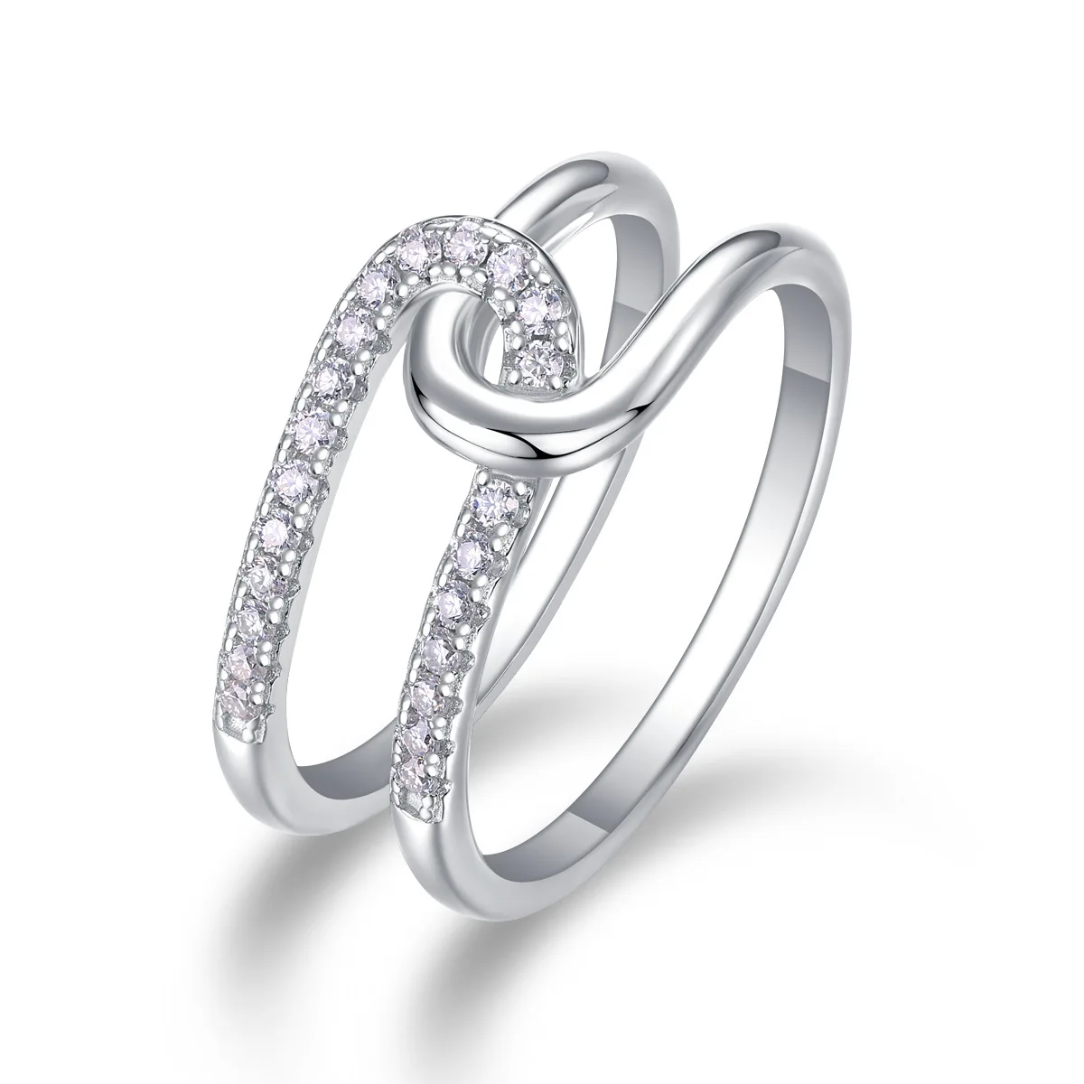 

S925 Silver White Gold Plated D Color Micro-Pave Moissanite Double Row Halo Women's Ring, Exquisite Jewelry.