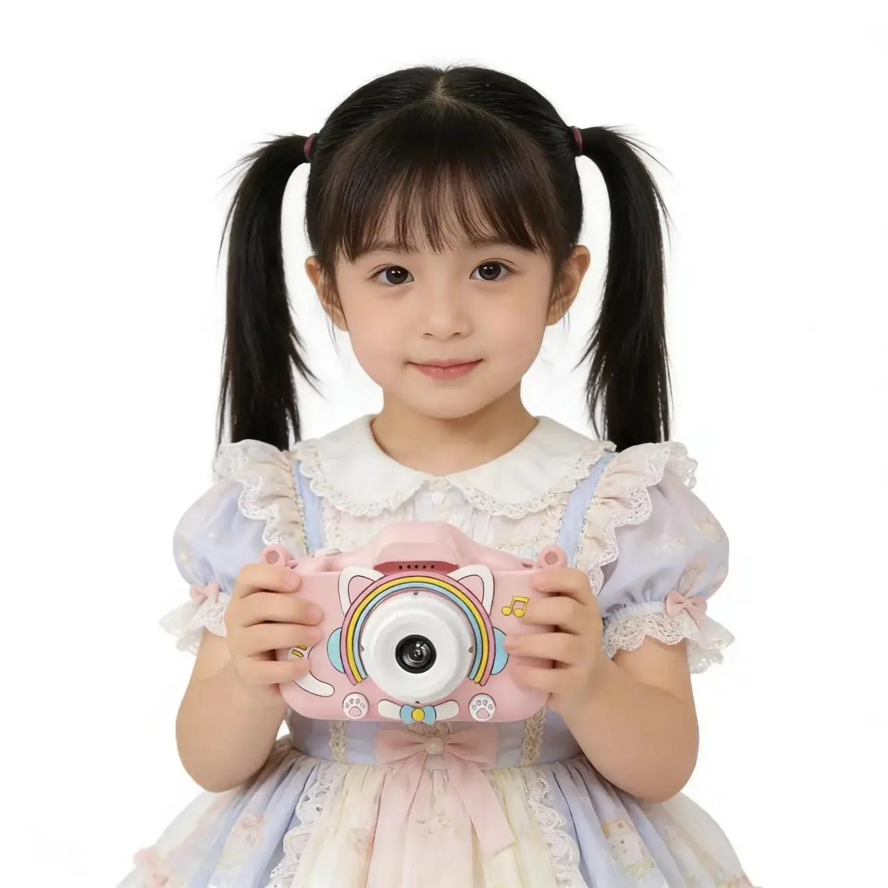 Space Cat Kids Camera For Photos Cartoon Fun Design Records Children's Life Front & Rear Dual Cameras High Definition Pixels
