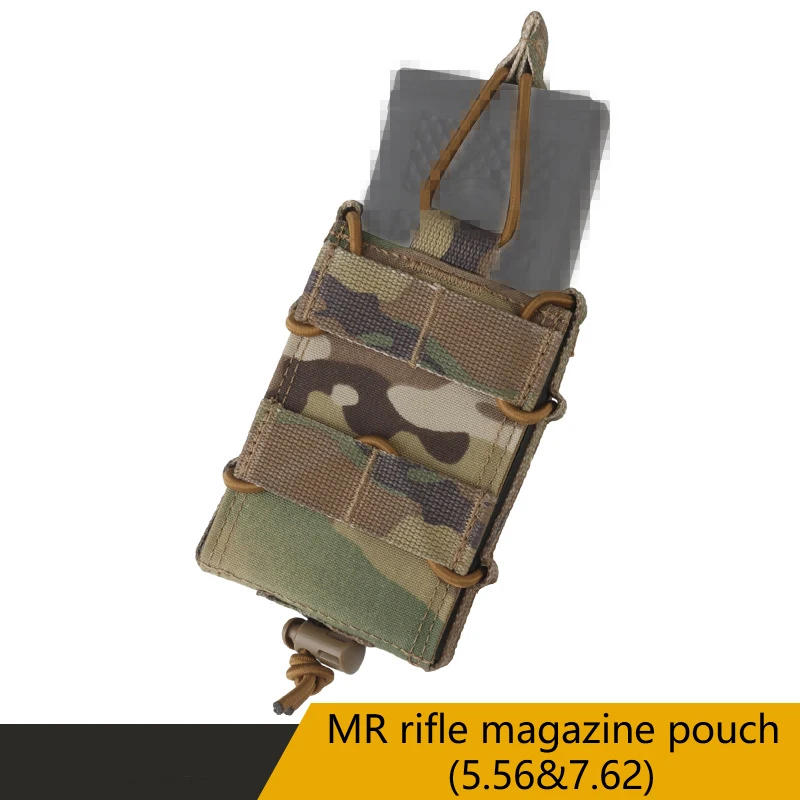 MR rifle magazine pouch (5.56&7.62), Adapt to various MOLLE Tactical Equipment and Tactical Belts, Elastic Rope Fixation