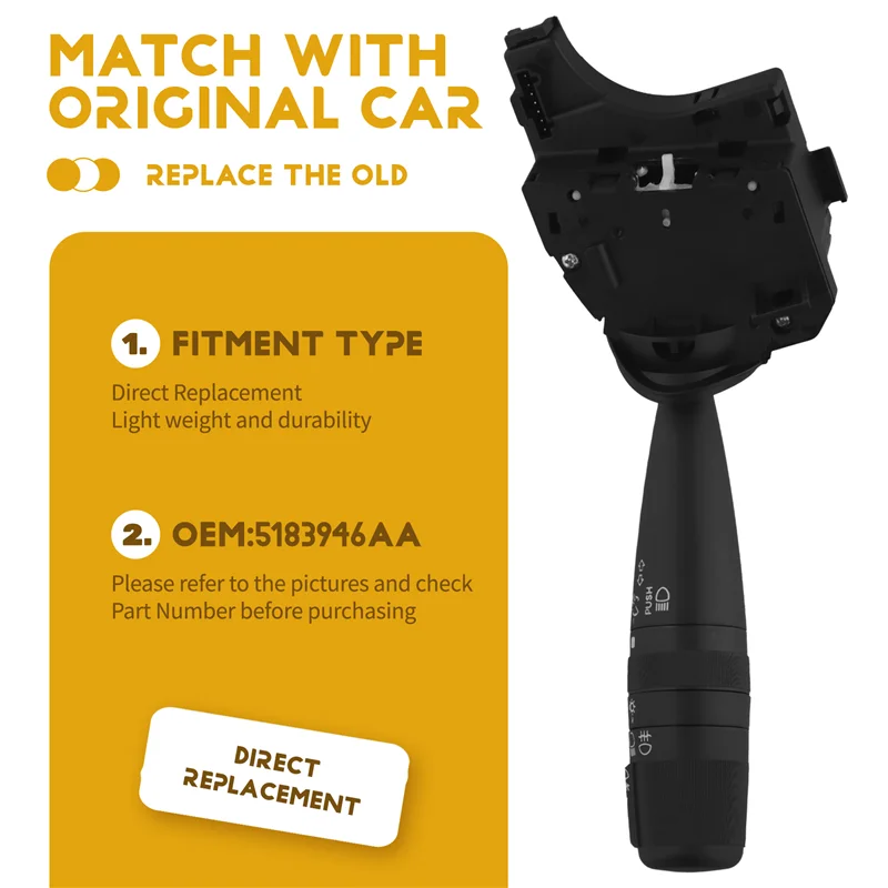 

ABQB-автомобильный переключатель указателей поворота 5183946AA для Dodge Journey JC 2009-2010 Chrysler PT Cruiser 2006-2010