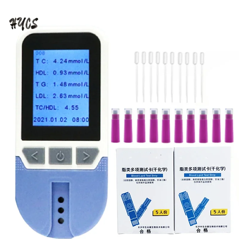 Lipide Profiel Meter 4 In 1 Totaal Cholesterol Tc Triglyceride Tg Hoge Lage Dichtheid Lipoproteïne