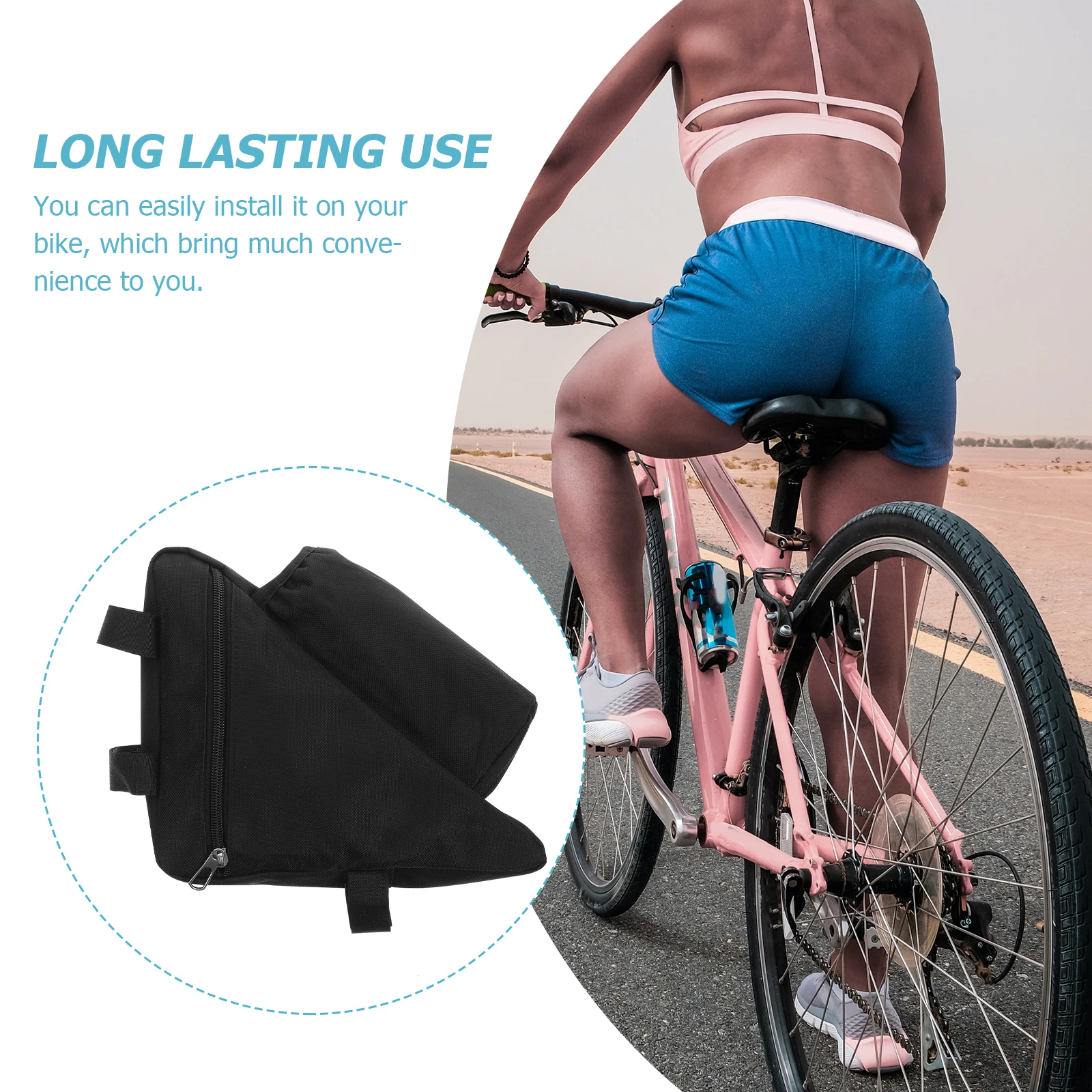 

Top Tube Bike Bag Waterproof Frame Pouch for Cycling Storage of Phone Keys USB Ideal for Mountain Bike Handlebar Use