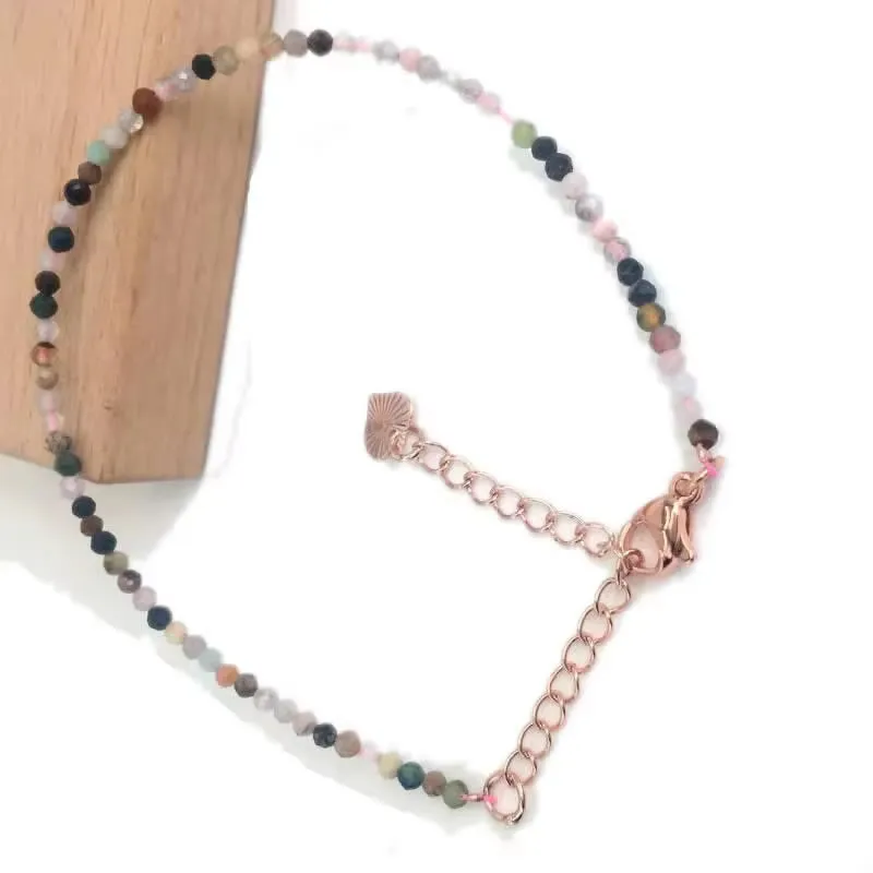Natural Stone Beads Necklace & Bangle Bracelet Set, Luxury