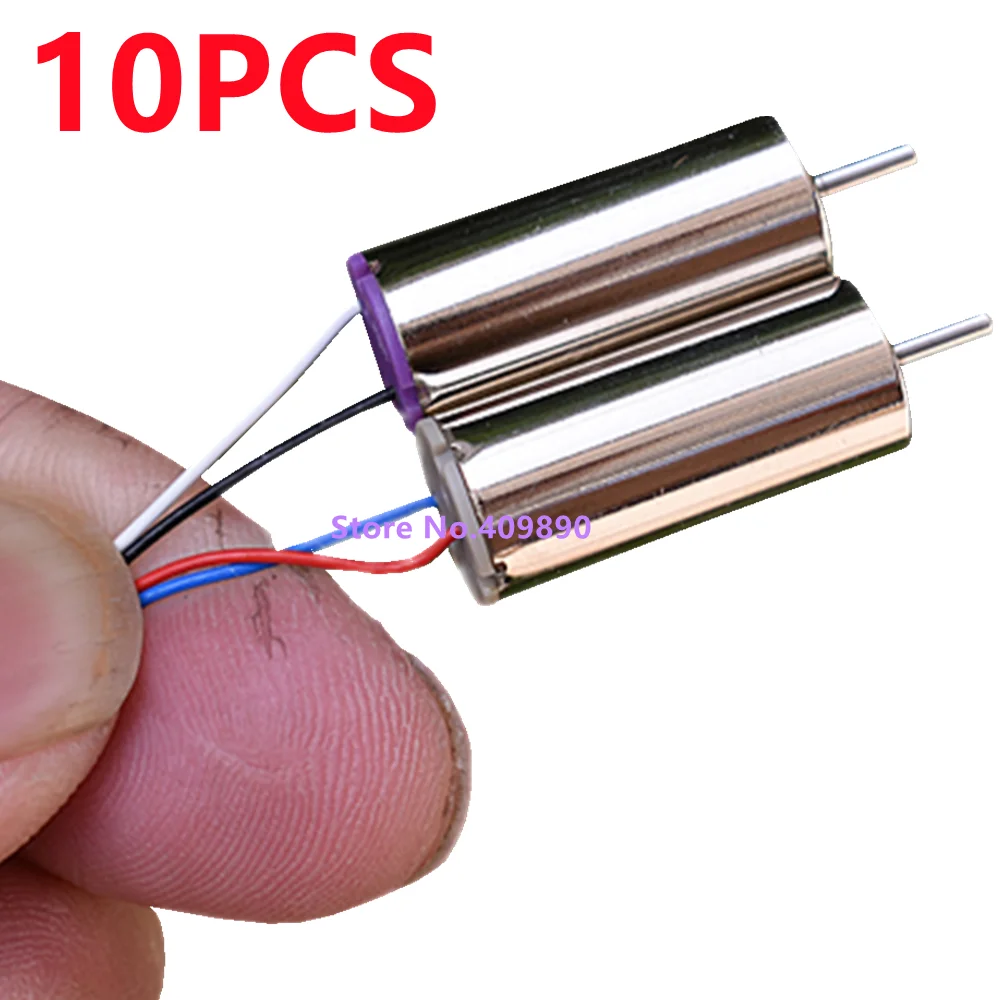 10PCS/LOT 8520 Coreless Motor 3.7V 53000RPM High Speed Motors For RC Model Airplane Large Power Hollow Cup Motor Shaft Dia 1.2mm